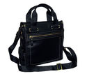 Venchinni Men Messenger Carry On Black Leather BLK