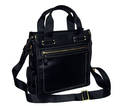 Venchinni Men Messenger Carry On Black Leather BLK