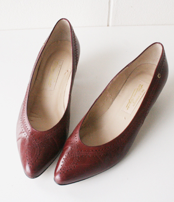 vintagelove : Vintage ETIENNE AIGNER Brown Sexy Pumps heel Brogues 7M