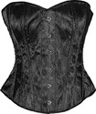 Black Satin Black Lace Brocade Victorian Corset Ov