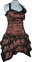 Brown Corset Rose bustle Dress Designer Evening Co