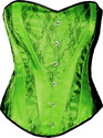 Green Satin Heart Shape Black Lace Brocade Victori