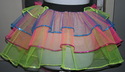 Neon UV Multi color Rainbow Tutu Skirt Peacock Bus