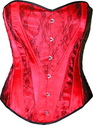 Red Satin Heart Shape Black Lace Brocade Victorian