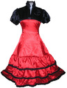 Red Lolitta Gothic Steampunk Dress Party 60s 70s Q