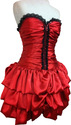 Red mini puffy designer dress