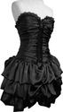 Black mini puffy designer dress