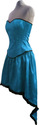 Blue Plain corest bustle designer dress