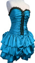 Blue mini puffy designer dress