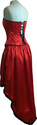 Red Plain corest bustle designer dress