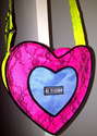 Neon UV Multi rainbow Heart Shape Soulder Bag Rave