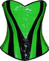 Neon UV Green Heart Shape Corset Basque Steel Busk