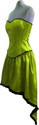 Green Plain corest bustle designer dress