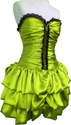 Green mini puffy designer dress