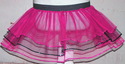 Neon UV Hot Pink Black Tutu Skirt Triple Stripe La