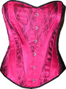 Hot Pink Satin Heart Shape Black Lace Brocade Vict