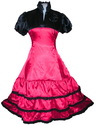 Hot Pink Lolitta Gothic Steampunk Dress Party 60s 