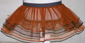 Neon UV Orange Black Tutu Skirt Triple Stripe Laye