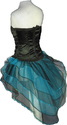 Blue Black tutu skirt bustle peacock petticoat Seq