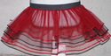 Red Black Tutu Skirt Triple Stripe Layer sequins d