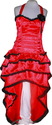 Red Corset Rose bustle Dress Designer Evening Cock