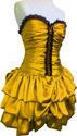 Yellow mini puffy designer dress