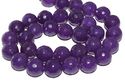 12mm Faceted Jade Purple Round Gemstone Loose Bead