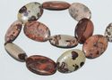 18mm Flower Jasper Oval Gemstone Loose Beads