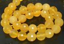 8mm Agate Yellow Faceted Round Gemstone Loose Bead