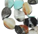 20mm Natural Amazonite Oval Twist Gemstone Loose B