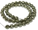 8mm Pyrite Faceted Round Gemstone Loose Beads