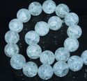 12mm Snow Round Lampwork Crackle Liuli Loose Bead