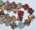 17mm Natural Cross picasso Gemstone Loose Beads