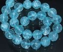 12mm Blue Round Lampwork Crackle Liuli Loose Bead