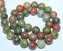 10mm Natural Unakite Round Gemstone Loose Beads