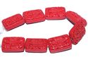 24mm Red Carved  Chinese Cultural Cinnabar Loose B