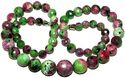 Natural Faceted Round Ruby Zoisite Gemstone Neckla