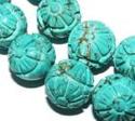 10mm carved blue turquoise gemstone loose beads 15
