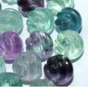10mm carved rainbow round flourite gemstones loose