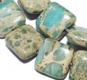  10mm Square Natural Turquoise African Diaspro Loo