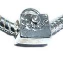 10mm silver plated handbag charm loose bead 5pc