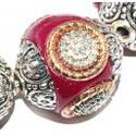 15mm Red Ceramic Porcelain Loose Bead 8 PCS