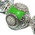 15mm Green Ceramic Porcelain Loose Bead 8 PCS