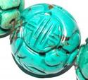 18-20mm Freesize Natural Turquoise Carved Gemstone