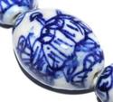 18mm Ceramic Chinese Drawing Olive Loose Bead