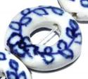 18mm Ceramic Chinese Drawing Donut Loose Bead