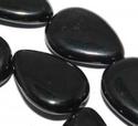 18mm Natural Black Lignite Jet Drop Gemstones Loos