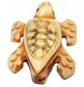 24mm Carved Turtle Ox Bone Loose Bead 5pc