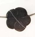 25mm black carved flower gemstone loose beads 10pc