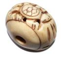 27mm Carved White Abacus Ox Bone Loose Bead 2pc